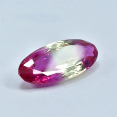 21.75 Ct Natural Bi-Color Topaz CERTIFIED Oval Cut Loose Gemstone