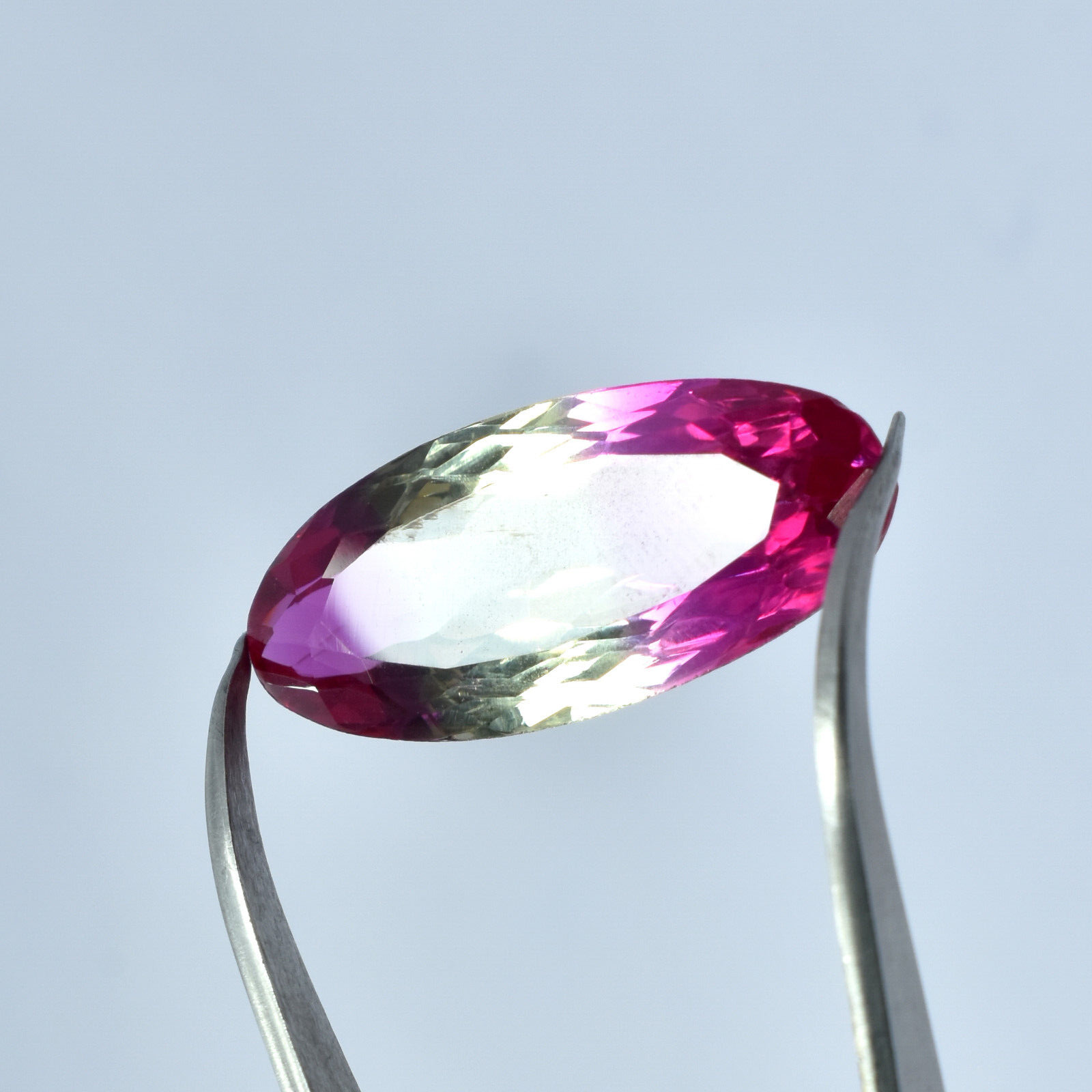 21.75 Ct Natural Bi-Color Topaz CERTIFIED Oval Cut Loose Gemstone