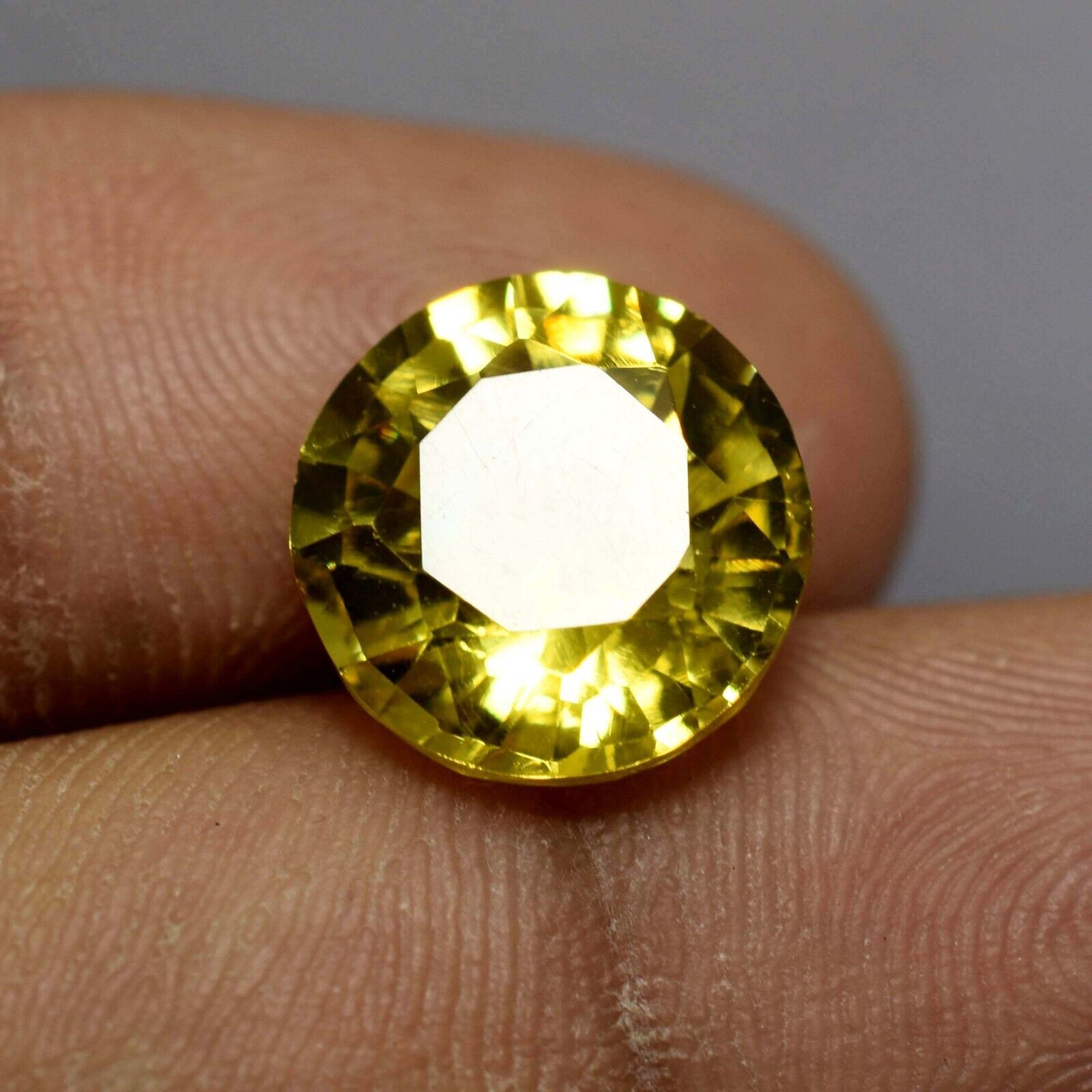 Rare 10.25 Ct Natural Yellow Sapphire Round Cut AAAA+ Loose Gemstone CERTIFIED