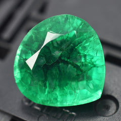 10.25 Ct Natural Green Emerald Excellent Pear Cut Loose Gemstone CERTIFIED