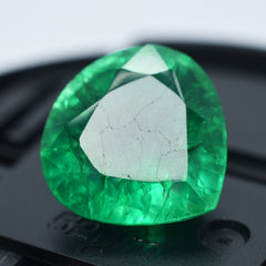 10.25 Ct Natural Green Emerald Excellent Pear Cut Loose Gemstone CERTIFIED