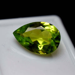 Natural GREEN Peridot 9.65 Ct CERTIFIED Loose Gemstone Pear Shape