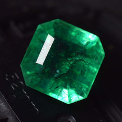 Natural CERTIFIED 8 Ct Zambian Emerald Green Square Cut Excellent Gemstone