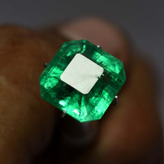 Natural CERTIFIED 8 Ct Zambian Emerald Green Square Cut Excellent Gemstone