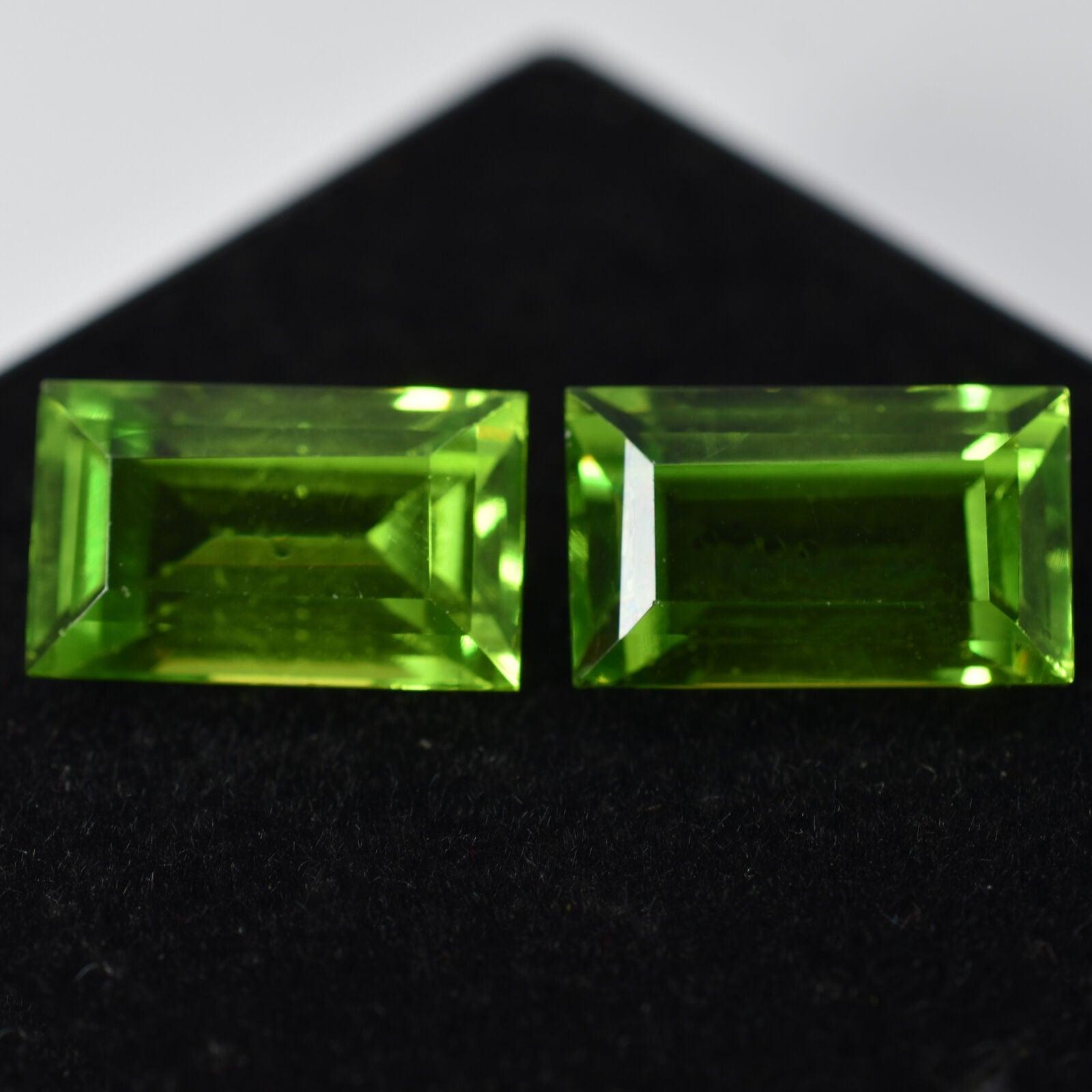 Natural Peridot Stone GREEN Peridot Pair Rare Loose Gemstone CERTIFIED 16.20 Ct EMERALD Cut Gemstone