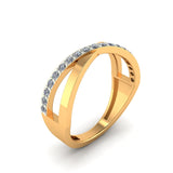 The Eternal Embrace, 18K Gold Diamond Crossover Ring