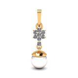 Pure Love Pearl Diamond Drop Pendant in 18K Gold