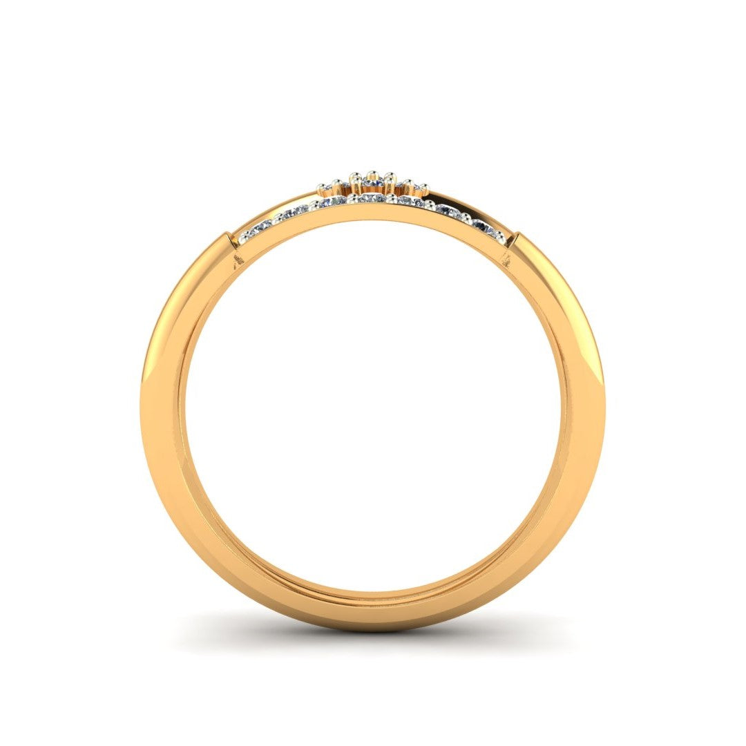 The Harper Diamond Open Ring – Floral Accent Design in Gold