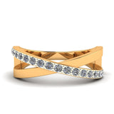 The Eternal Embrace, 18K Gold Diamond Crossover Ring