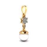 Pure Love Pearl Diamond Drop Pendant in 18K Gold