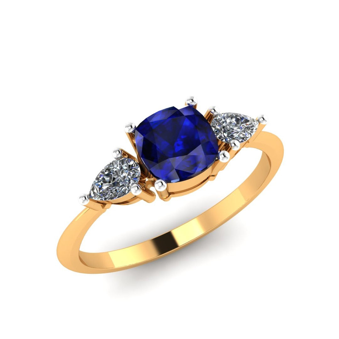 The Amore Blue Sapphire Engagement Ring (18K Gold)