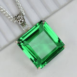 Certified Natural Topaz 133 Ct 925 Sterling Silver Pendant Rare Green Gemstone