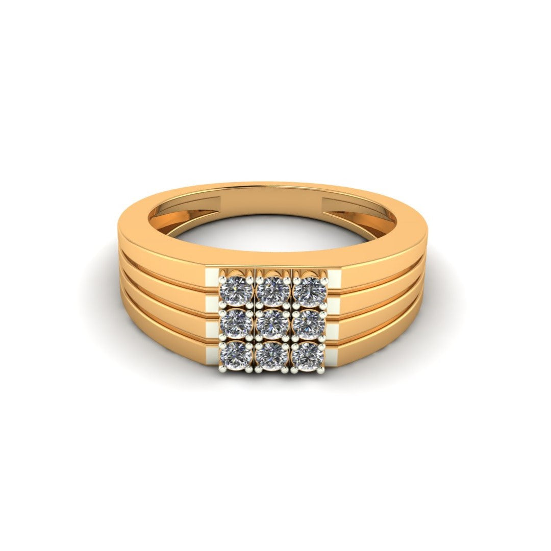 The Masterclass Men’s Moissanite Ring (18K Gold)