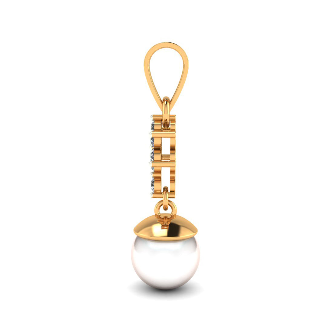 Pure Love Pearl Diamond Drop Pendant in 18K Gold