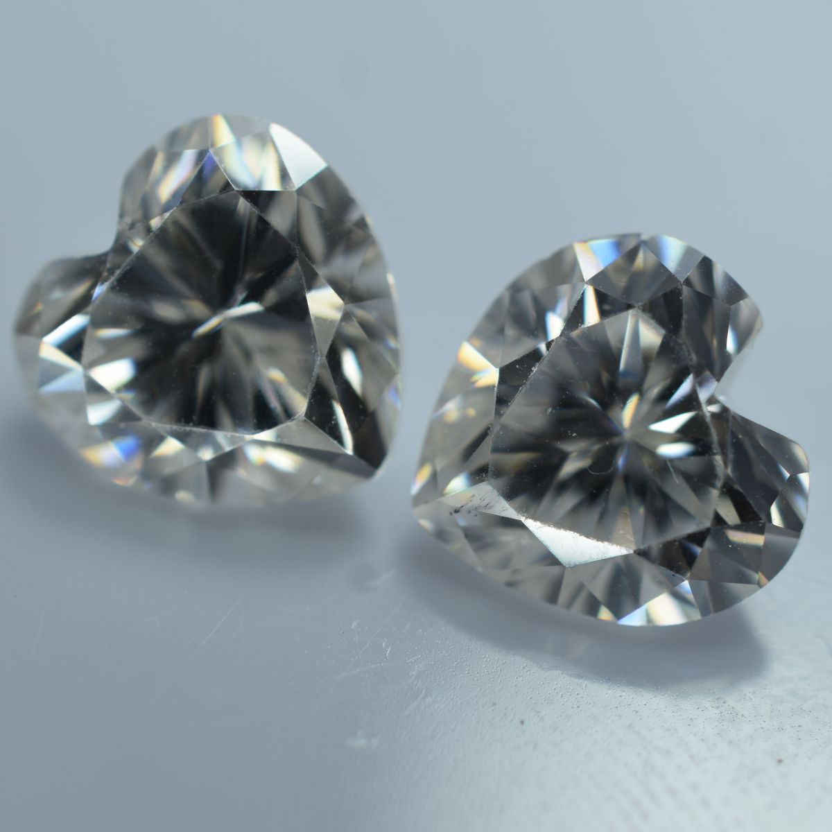 Moissanite Pair Loose Gemstone CERTIFIED 9x9 mm VVS1 D Color Heart Shape 2 Pcs