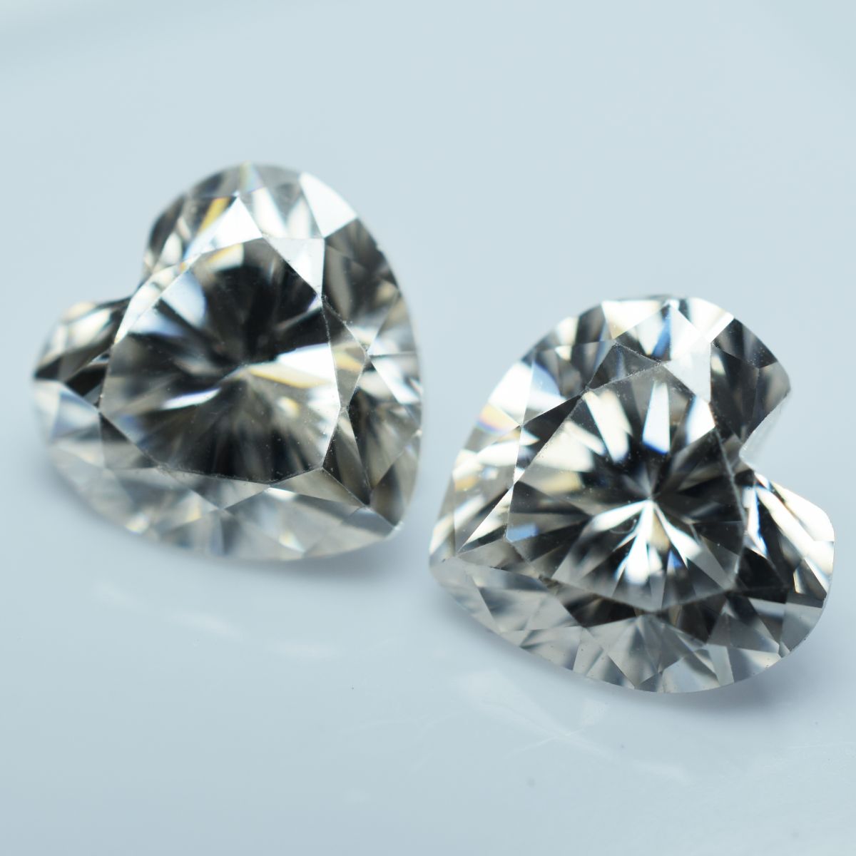 Moissanite Pair Loose Gemstone CERTIFIED 9x9 mm VVS1 D Color Heart Shape 2 Pcs