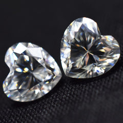 12 mm Heart Cut Pair Moissanite CERTIFIED VVS1 and D-White Loose Gemstone 2 Pcs