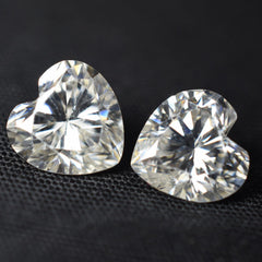 15.40 Ct Moissanite 13 MM VVS1 D Color Heart Cut Loose Gemstone CERTIFIED Pair