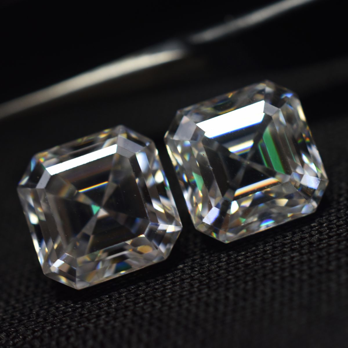 2 Pcs 4x4 mm Square Cut Pair Moissanite CERTIFIED VVS1 D Color Loose Gemstone