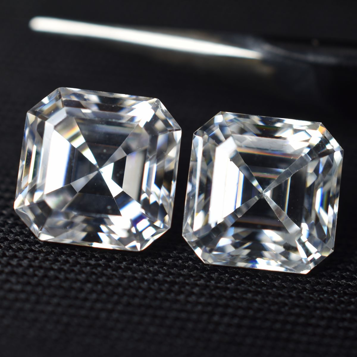 2 Pcs 4x4 mm Square Cut Pair Moissanite CERTIFIED VVS1 D Color Loose Gemstone