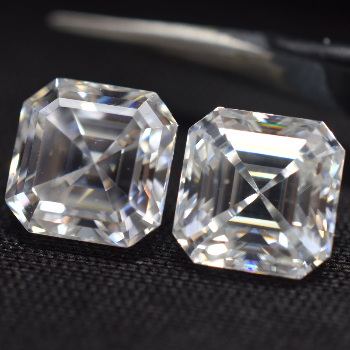 2 Pcs 4x4 mm Square Cut Pair Moissanite CERTIFIED VVS1 D Color Loose Gemstone