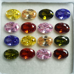 9 Pcs Natural CERTIFIED Sapphire Mix Color Oval Cut Loose Gemstone 7x5 MM Lot 20001