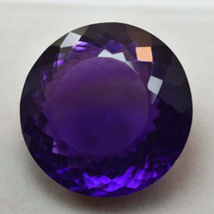 71.20 Ct Natural Russian Purple Amethyst Round Cut CERTIFIED Gemstone Huge Size B-121