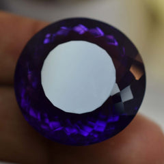 71.20 Ct Natural Russian Purple Amethyst Round Cut CERTIFIED Gemstone Huge Size B-121