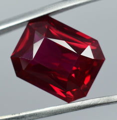 Ruby Red Excellent Emerald Cut 10.55 Carat Natural CERTIFIED Loose Gemstone