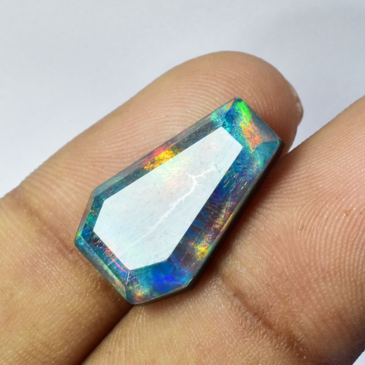 Rare Boulder Opal Doublet Fancy Cut 10.10 Carat Natural CERTIFIED Loose Gemstone