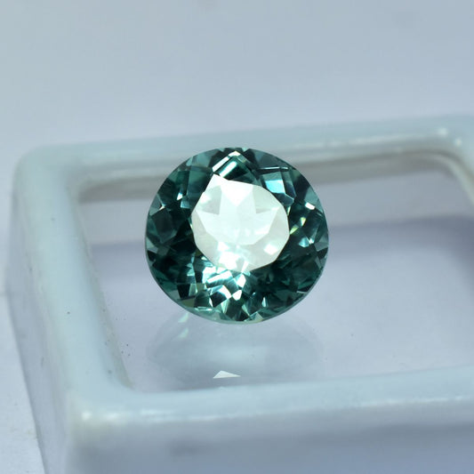 Rare Bluish Green Sapphire 4.80 Ct Loose Gemstone CERTIFIED Brilliant Round Cut.