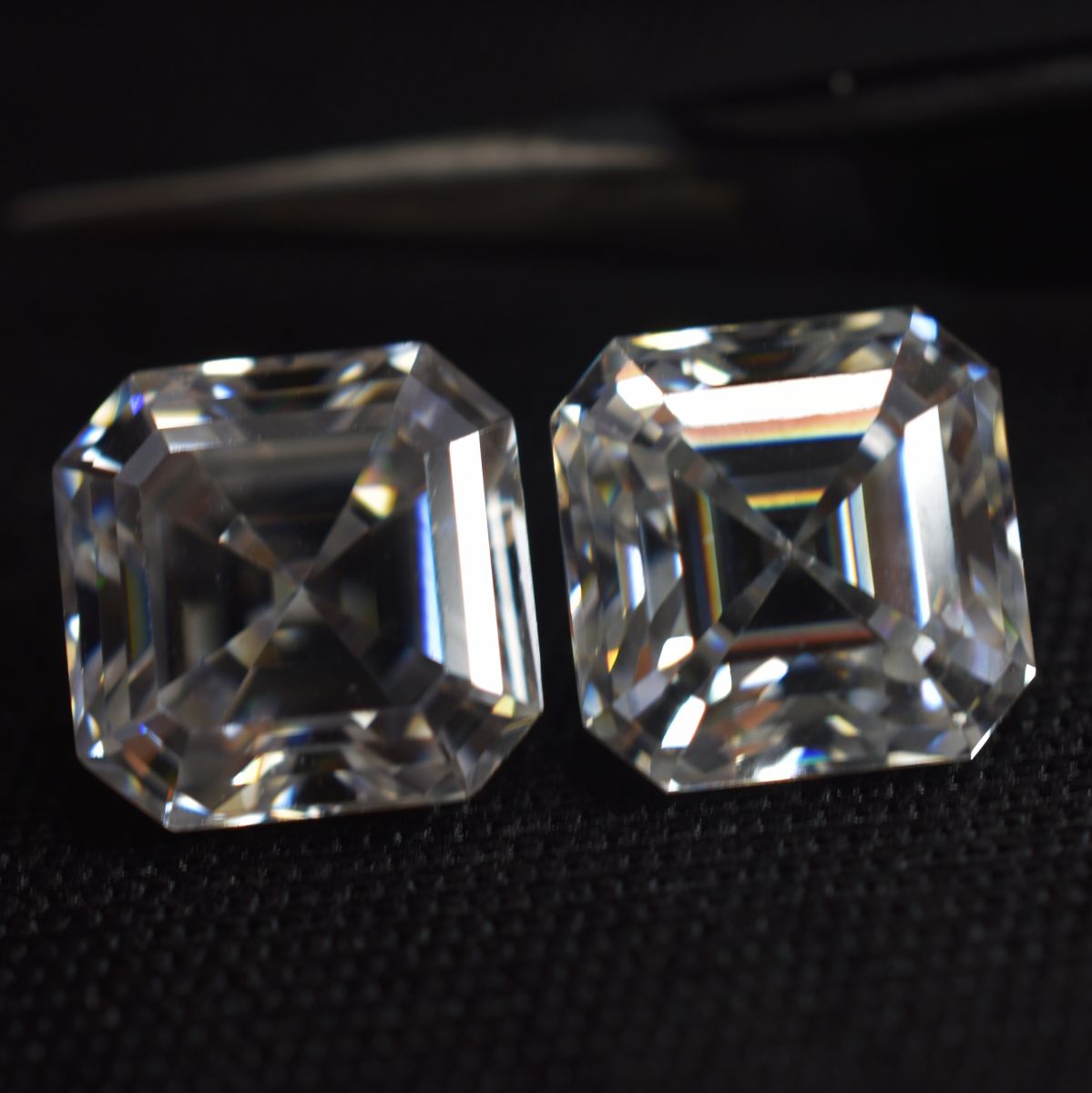 2 Pcs Moissanite Gemstone CERTIFIED 2.5x2.5 MM VVS1 D Color Pair Of Square Shape