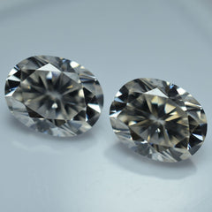 8.44 Ct Oval Cut Pair Moissanite VVS1 D Color 12x9 mm CERTIFIED Loose Gemstone