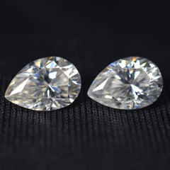 2 Pcs Pear Cut Moissanite Loose Gemstone 2.50 Ct CERTIFIED 8x6 MM VVS1 D Color