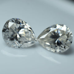 Pear Shape CERTIFIED Pair Moissanite Loose Gemstone 4.00 Ct VVS1 D Color 2 Pcs