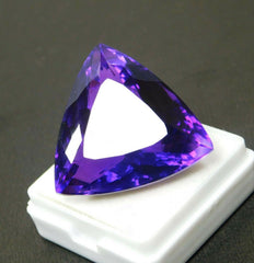 Purple Huge Natural Amethyst 52 Ct Gemstone CERTIFIED Trillion Cut Pendant Size