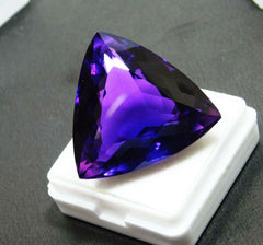 Purple Huge Natural Amethyst 52 Ct Gemstone CERTIFIED Trillion Cut Pendant Size