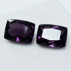 17.10 Ct Natural AA++CERTIFIED Amethyst Purple Cushion Cut Loose Gemstone Pair