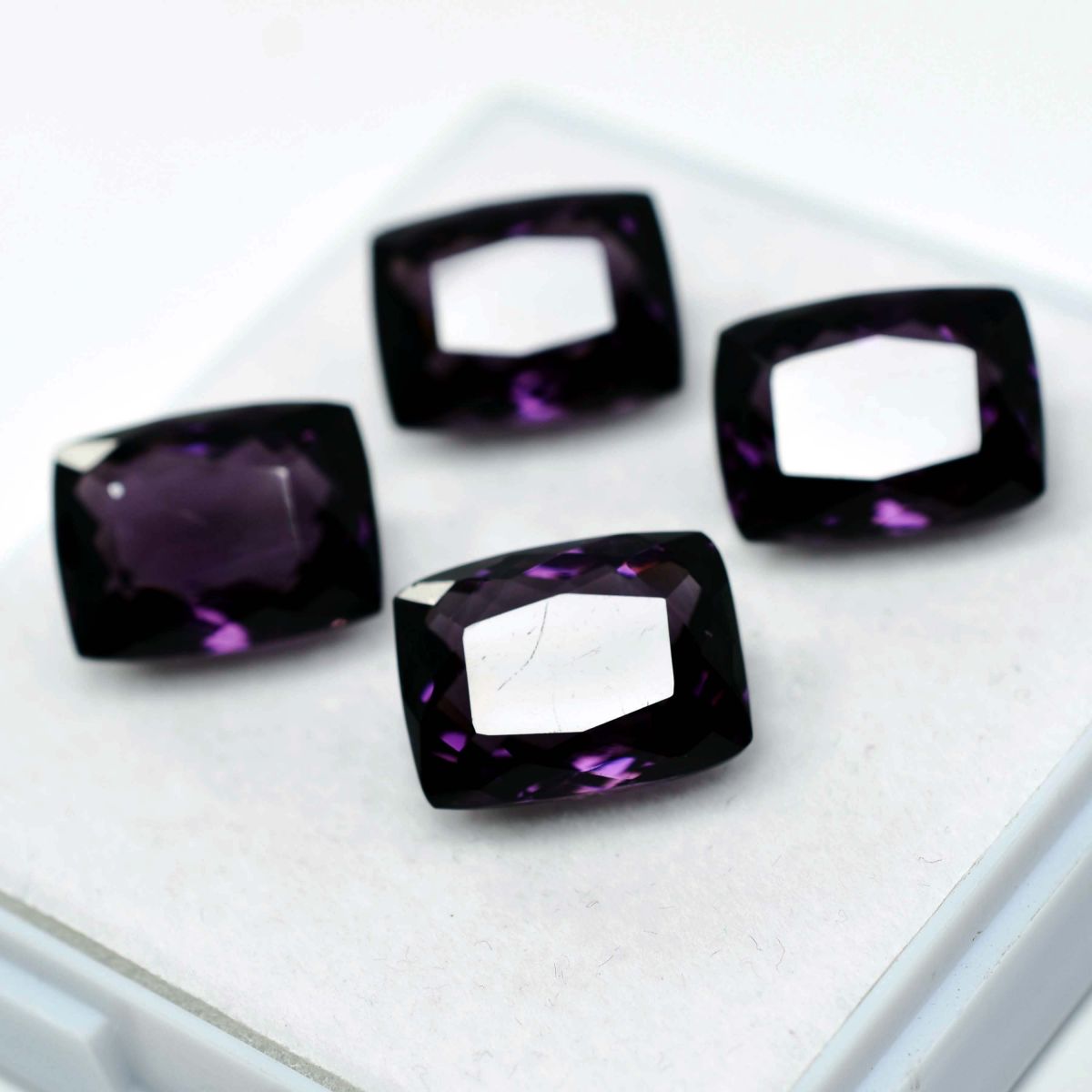 32.10 Natural CERTIFIED Purple Amethyst Cushion Cut Rare Loose Gemstone Lot