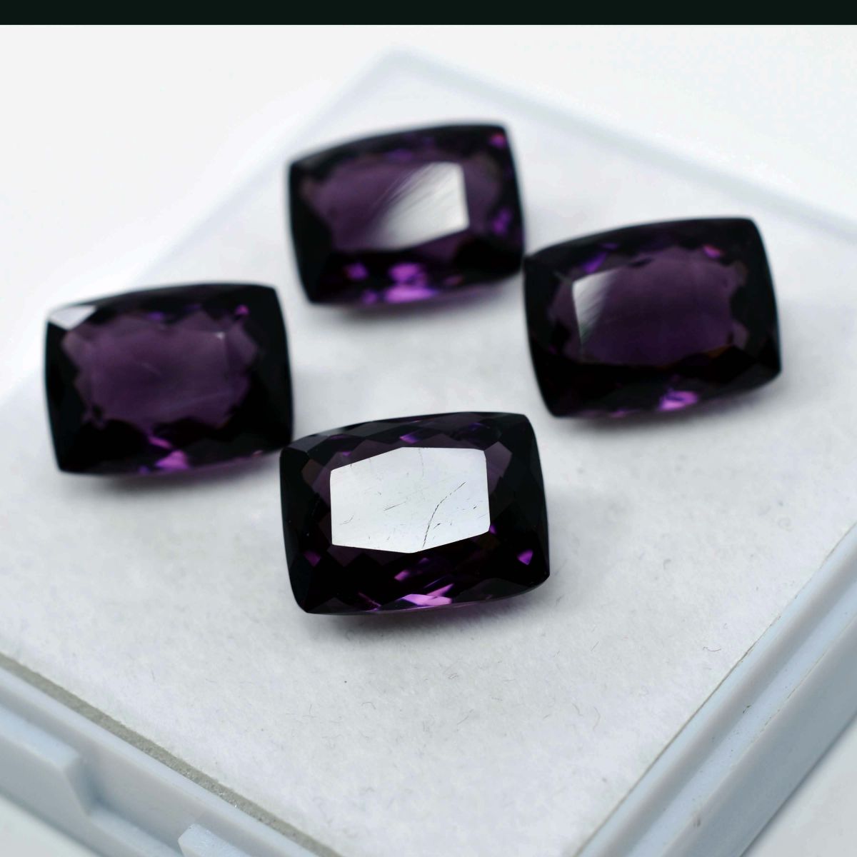 32.10 Natural CERTIFIED Purple Amethyst Cushion Cut Rare Loose Gemstone Lot