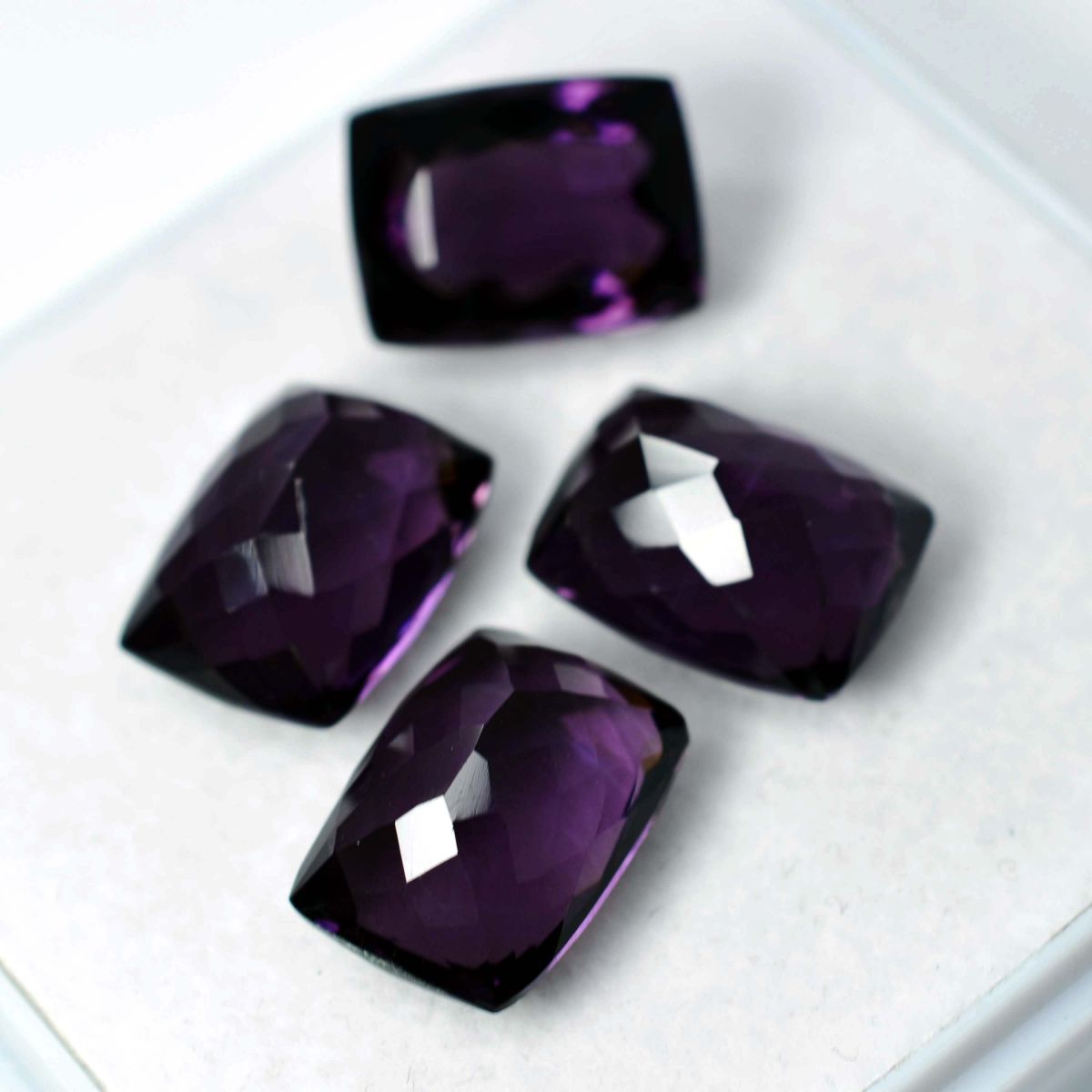 32.10 Natural CERTIFIED Purple Amethyst Cushion Cut Rare Loose Gemstone Lot