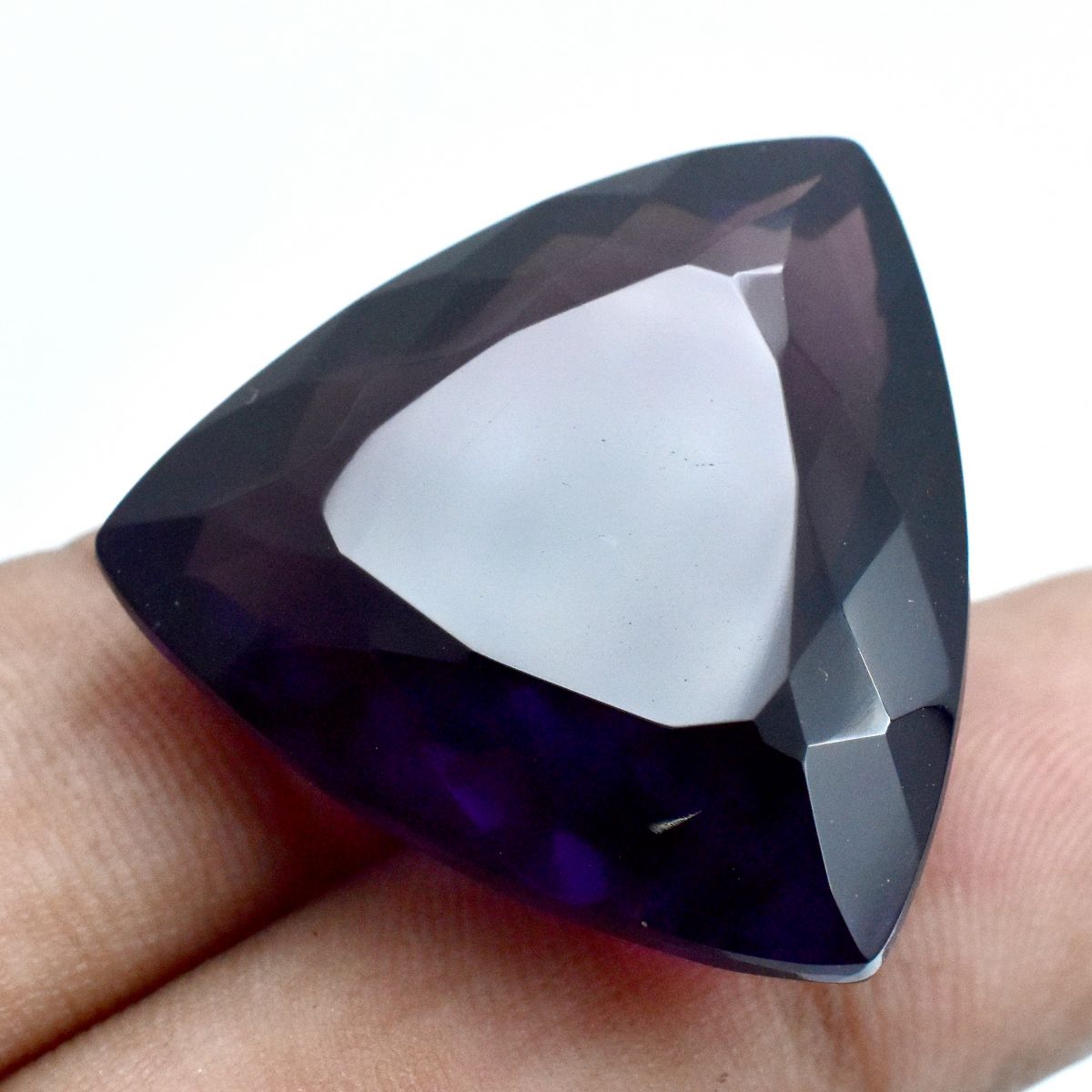 Trillion Cut 61.60 Ct Natural Purple Amethyst Loose Gemstone Stunning CERTIFIED