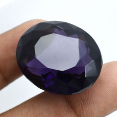 Purple Amethyst Gemstone Natural Loose CERTIFIED 73.20 Carat Oval Cut Cut