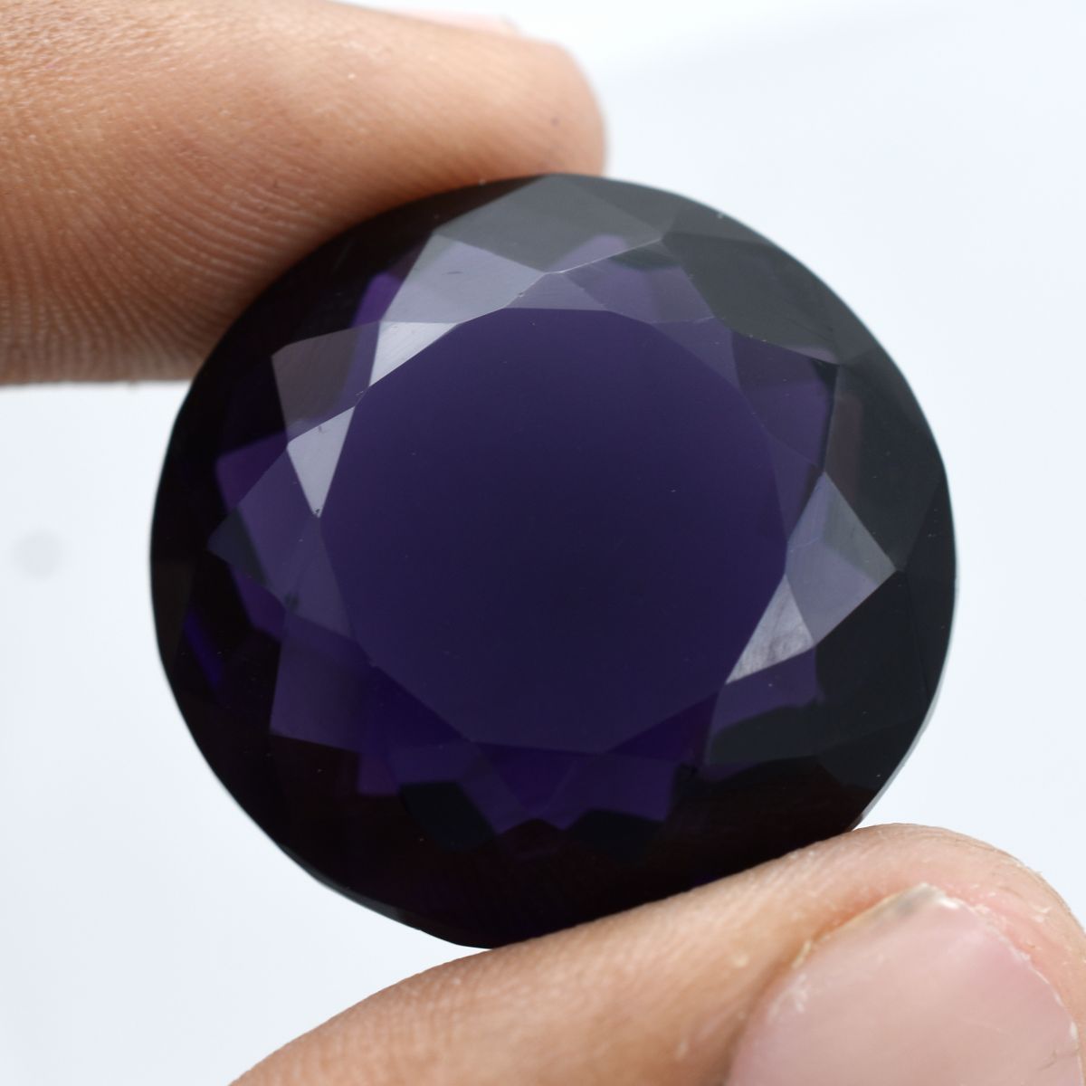 Natural Purple Amethyst 63.65 Carat Round Cut AA+ CERTIFIED Loose Gemstone