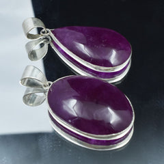 Zed Amethyst Pear-Oval Cut 80 Carat Pair Pendant 925 Sterling CERTIFIED Gemstone