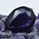 Purple Amethyst Pear Cut Gemstone close up view