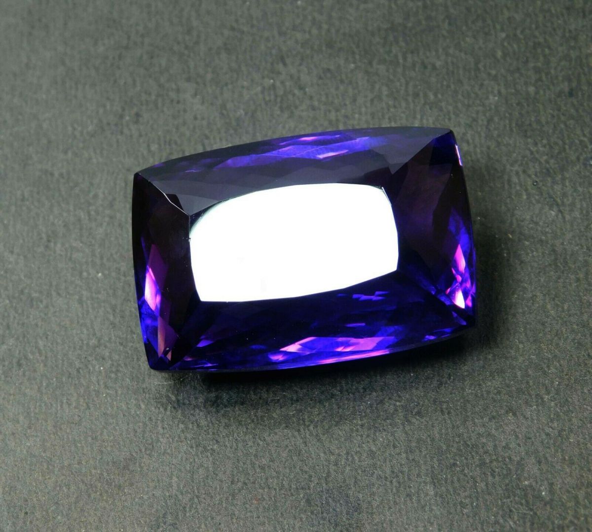 Natural Amethyst Gemstone CERTIFIED 82 Ct Purple Huge Cushion Cut