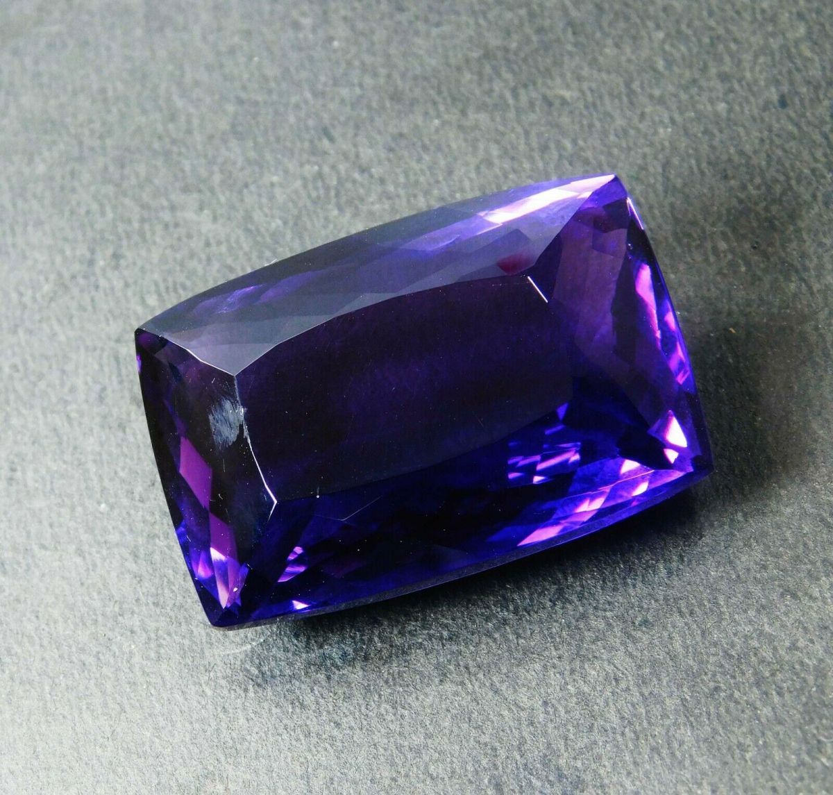 Natural Amethyst Gemstone CERTIFIED 82 Ct Purple Huge Cushion Cut