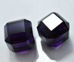 Stunning Cube Cut Purple Amethyst 96.95 Ct Natural Loose Gemstone CERTIFIED