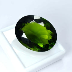 Lab-Created Excellent Oval Cut Green Amethyst 72.15 Ct CERTIFIED Loose Gemstone